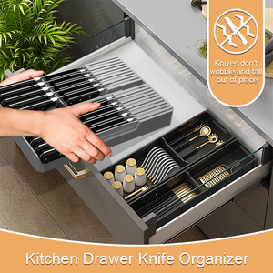 Wholesale Home Chef Knife Drawer Organizer Stand In-Drawer <b>Plastic</b> Kitchen Knife <b>Block</b> Knife Holder - Product Image 3