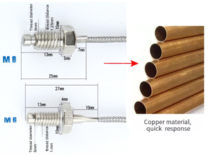 Sonde industrielle en acier inoxydable, type E J K, à vis, M5 M6 M8, thermocouple - Product Image 3