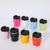 Mug isotherme à double paroi en acier inoxydable de 6 oz, mug de voyage, mug à café en céramique personnalisé avec couvercle anti-fuite