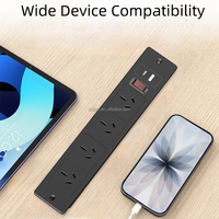Multiprise encastrable pour meuble avec 4 ports AC, USB-A et USB-C, prise de bureau encastrée avec interrupteur