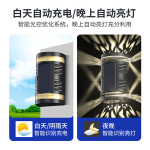 Luyao Outdoor Solar Wall Lamp 2 Led <b>Projector</b> Four Sided Waterproof Outdoor Garden <b>Light</b> - Product Image 2