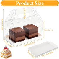 Boîtes à desserts personnalisées, boîte à gâteau transparente, boîte pliante en plastique transparent, emballage en plastique pour boulangerie