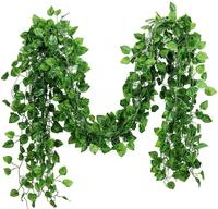 Guirlande de lierre artificiel en gros, fausse vigne verte suspendue, plante artificielle pour la décoration murale et de plafond de la maison, du jardin et des mariages