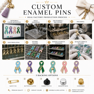 Spilla personalizzata in smalto duro, Distintivo in metallo placcato oro, Spilla da bavero a forma di nastro per la sensibilizzazione, Regalo per eventi di <span class=keywords><strong>beneficenza</strong></span> contro il cancro, Vendita all'ingrosso - Product Image 2