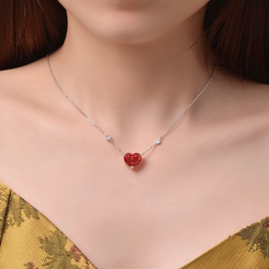 สร้อยคอเพชร CZ สีชมพูสดขนาดเล็ก/สีเหลืองสุดหรูสร้อยคอเงินสำหรับผู้หญิงสร้อยคออ่อนสำหรับงานปาร์ตี้ของขวัญวันเกิด - Product Image 6