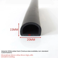 Bande d'étanchéité en mousse EPDM creuse en forme de D avec adhésif, joint en caoutchouc semi-circulaire flexible pour usage domestique et industriel