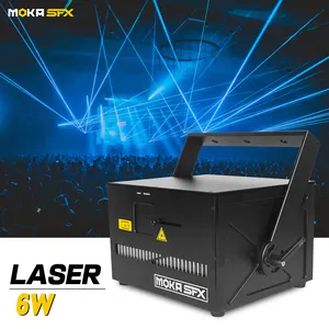 Moka sfx RGB Full Color Animation 6W DMX ILDA Control Laser Lights Show pour DJ Club Disco Stage