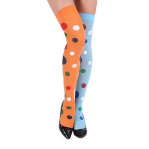 Bas imprimés Halloween pour femmes, au-dessus du genou, à pois colorés, à rayures arc-en-ciel, accessoire de costume de fête - Product Image 5