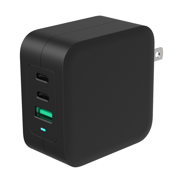 GaN 100W Fast Charging Adaptive 3 Port Type-C PD Charger Electric Power Supply with 12V3A Output for Laptop and Mobile Phone