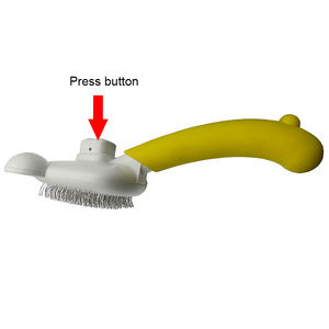 Recién llegado, cepillo para mascotas de autolimpieza rápida con puntos en el extremo deslizante, cepillo para gatos con un botón, peine para perros - Product Image 1