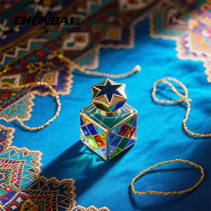 Chai nước hoa thủy tinh thủ công, kiểu dáng cổ điển Ai Cập, trống, dành cho doanh nghiệp - Product Image 4