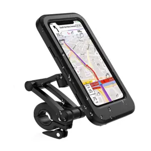 Soporte para teléfono de bicicleta Soporte para teléfono de motocicleta impermeable con pantalla táctil de TPU Soporte móvil de bicicleta universal de 360 grados para IPhone