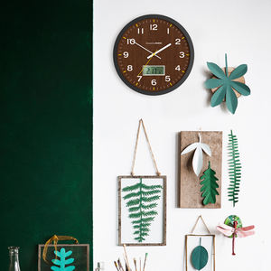 นาฬิกาแขวนผนังดิจิตอล LED 12นิ้ว,นาฬิกาแขวนผนังโลหะเงียบนาฬิกา LCD แสดงเวลาและวันที่อุณหภูมิ - Product Image 3