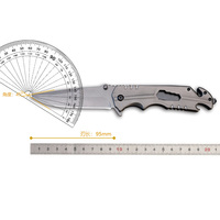 Cuchillo Plegable de Acero Inoxidable 5Cr13 de Grado Industrial Personalizable, Mango de Acero, para Campamento, Supervivencia, Caza, 230 mm