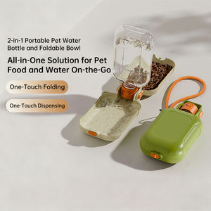 Bouteille d'eau et récipient pour nourriture pour chien 2 en 1, grande capacité, écologique, distributeur de nourriture portable pour animaux de compagnie pour les voyages en plein air - Product Image 3
