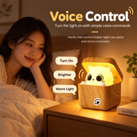 Lampe de chevet intelligente pour chat, commande vocale, télécommande, rechargeable par USB, 3 couleurs, intensité réglable, maison intelligente