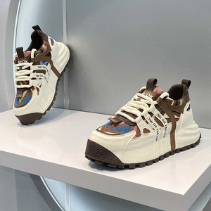Nuevo Diseño de Zapatos con Cordones Retro, Plantilla Gruesa, Parte Superior de Gamuza Sintética Transpirable y Suave, Suela de Goma, Talla Grande, Ideales para Caminar - Product Image 5