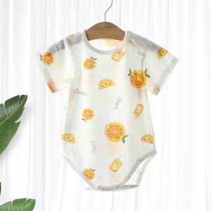 Mameluco de Verano para Bebé, Tipo Fino, para Niños y Niñas, de Algodón Puro, con Estampado de Cerezas, Manga Corta, para Recién Nacidos - Product Image 6