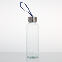 Bouteille d'eau en verre borosilicate 420 ml, vente directe d'usine, manchon personnalisé, bouteille en verre réutilisable pour les voyages en plein air et la randonnée