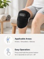 Attelle de massage sans fil pour genou, avec chaleur et vibrations, lumière LED rouge, enveloppement de soulagement articulaire rechargeable 2000 mAh