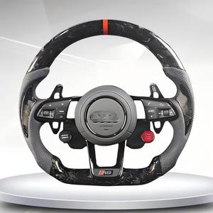 <span class=keywords><strong>Volant</strong></span> en fibre de carbone forgé pour <span class=keywords><strong>Audi</strong></span> <span class=keywords><strong>A3</strong></span> A4 A5 A6 A7 Q5 Q7 S4 S5 RS6 avec leviers de vitesses en carbone, démarrage/arrêt et sélection de mode de conduite - Product Image 2