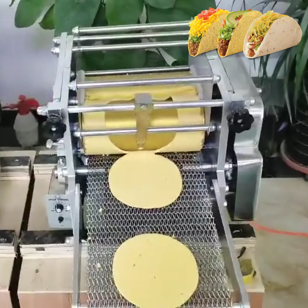 Automatische Mini Burrito Roti Taco Shell Making Machine De Pijn Giet Vier Schimmel Embalage Een Mexicaanse Tacos Machine Maker Tortilla