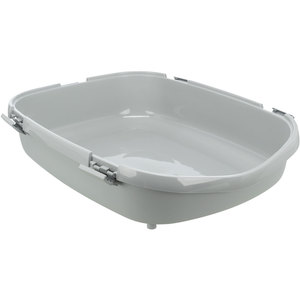 Bac à litière pour chat Primo XXL 56x25x71 cm gris avec bord blanc, rebord haut pour chats de grande taille - Product Image 2