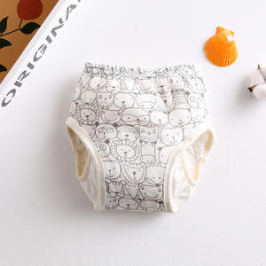 Cubiertas de pañales impermeables de algodón, pantalones de entrenamiento lavables para orinal con refuerzo doble, ropa interior para niñas y niños - Product Image 1