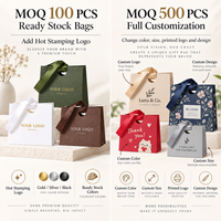 Individuelle Heißprägung Logo Sofort Lieferbare Kleine Papier-Geschenktüten mit Bandgriff für Schmuck-Boutiquen Einzelhandel Geschenkverpackung Geringe Mindestbestellmenge