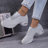 Chaussures de danse sportives respirantes personnalisées en gros pour femmes, tige en PU, semelle à coussin d'air, antidérapantes, pour hip-hop et jazz, automne-été