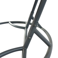PE Rotin Métal Stand Patio Suspendu Balançoire Oeuf Chaise Double Siège Jardin Extérieur Osier Cocon