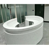 Comptoir de réception demi-cercle pour grossistes, comptoir de réception rond blanc
