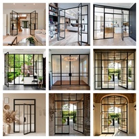 Porte en verre trempé à double battant de style français, sur mesure, de haute qualité, du sol au plafond, insonorisée, séparateur de pièce