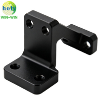 Support d'angle en alliage d'aluminium usiné CNC OEM, sablage et anodisation noire, pour modèles d'avions RC, raccordement structurel personnalisé
