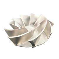 Turbine de pompe en laiton usinée CNC 5 axes de précision avec brochage et pour l'usinage de composants de pompes industrielles, turbine 316Ti