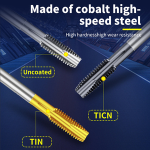 Machos de roscar de punta espiral HSS UNC UNF BSW BSF, machos de roscar de máquina de acero de alta velocidad, herramientas de roscado de estría recta para orificios pasantes - Product Image 2