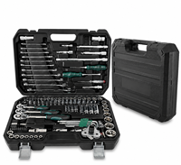Juego de Herramientas Profesional para Reparación de Automóviles de 121 Piezas con Llave de Trinquete, Juego de Llaves de Tubo, Kit de Herramientas de Mantenimiento para Taller Mecánico