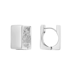 Pendientes de aro de latón chapados en oro cuadrados de diseño Simple, forma de perla geométrica a la moda, fiestas para niñas, joyería de moda de rodio - Product Image 5