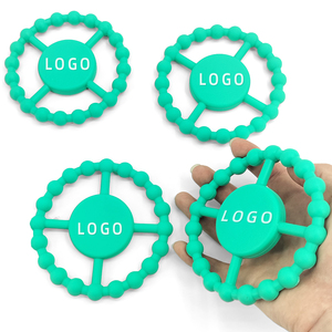 Anneau de dentition réutilisable en silicone, jouet souple pour bébés de 0 à 6 mois, soulagement pour nourrissons, couleur menthe - Product Image 1