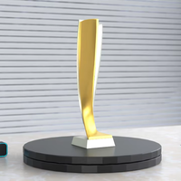 Trophée 3D moderne en alliage de zinc moulé sous pression, bicolore, poli, imprimé UV, avec couleurs personnalisées pour cadeaux d'affaires et reconnaissance