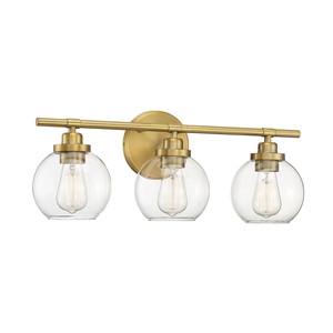 Modern Style Wall Lamp with Clear Glass Shade Brushed Gold Vanity Light <b>E26</b> Base for Hotel or Bathroom Lighting Decor - Product Image 1