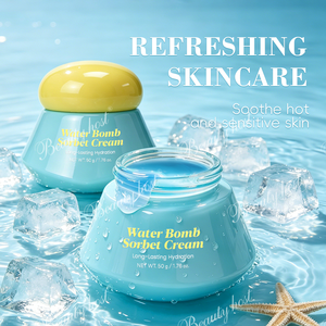 Crème Visage <span class=keywords><strong>Hydratante</strong></span> et Réparatrice Bio Effet <span class=keywords><strong>Sorbet</strong></span> Bombes d'Eau 50g – Apaisante, Éclaircissante et Blanchissante pour l'Été - Product Image 4
