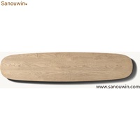 Table console moderne en chêne de luxe, table d'entrée en bois cannelé, design minimaliste pour salon, couloir