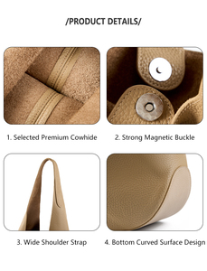 OEM Sac à main pour femme Usine Gros Grande Capacité Doux Cuir Véritable Sacs à Main Pour Femmes Rétro Épaule Hobo - Product Image 6