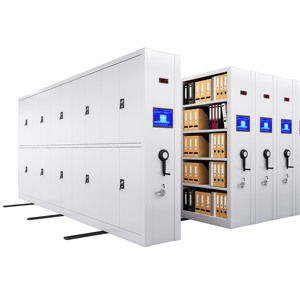 Unità di Scaffalatura Mobile Compatta in Metallo per Archiviazione Densa con Sistema di Blocco Regolabile per Archiviazione Sicura di Documenti e Esposizione - Product Image 4