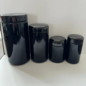 Lekvrije verzegeling 3oz zwarte violet glazen potten plastic deksel ABS deksels leeg UV-bescherming licht geurdicht zwarte glazen pot - Product Image 6