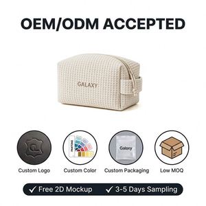 Nouvelle Trousse de Toilette de Voyage Artisanale Personnalisable pour Femme - Sac de Rangement Cosmétique à Fermeture Éclair Style Gaufre - Grande Capacité Vente en Gros - Product Image 4