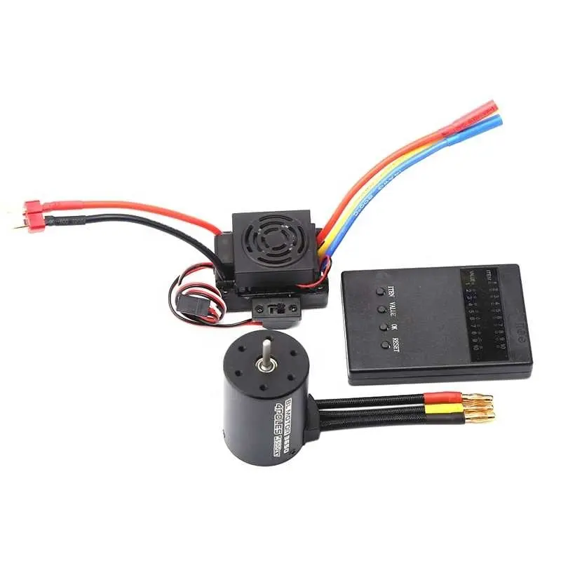 3650 Brushless Motor 60A ESC Programmer Card Combo Set for 1/8 1/10 RC Car Parts RC Car Brushless Motor