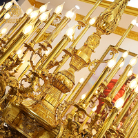 Grand lustre suspendu en Bronze Antique, Chandelier Royal en cuivre, église, style Baroque
