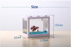 Bureau Petit Écologique Créatif DIY Bureau En Plastique Petit Fish Tank Table Basse Mini Betta Fish Tank Aquarium - Product Image 6
